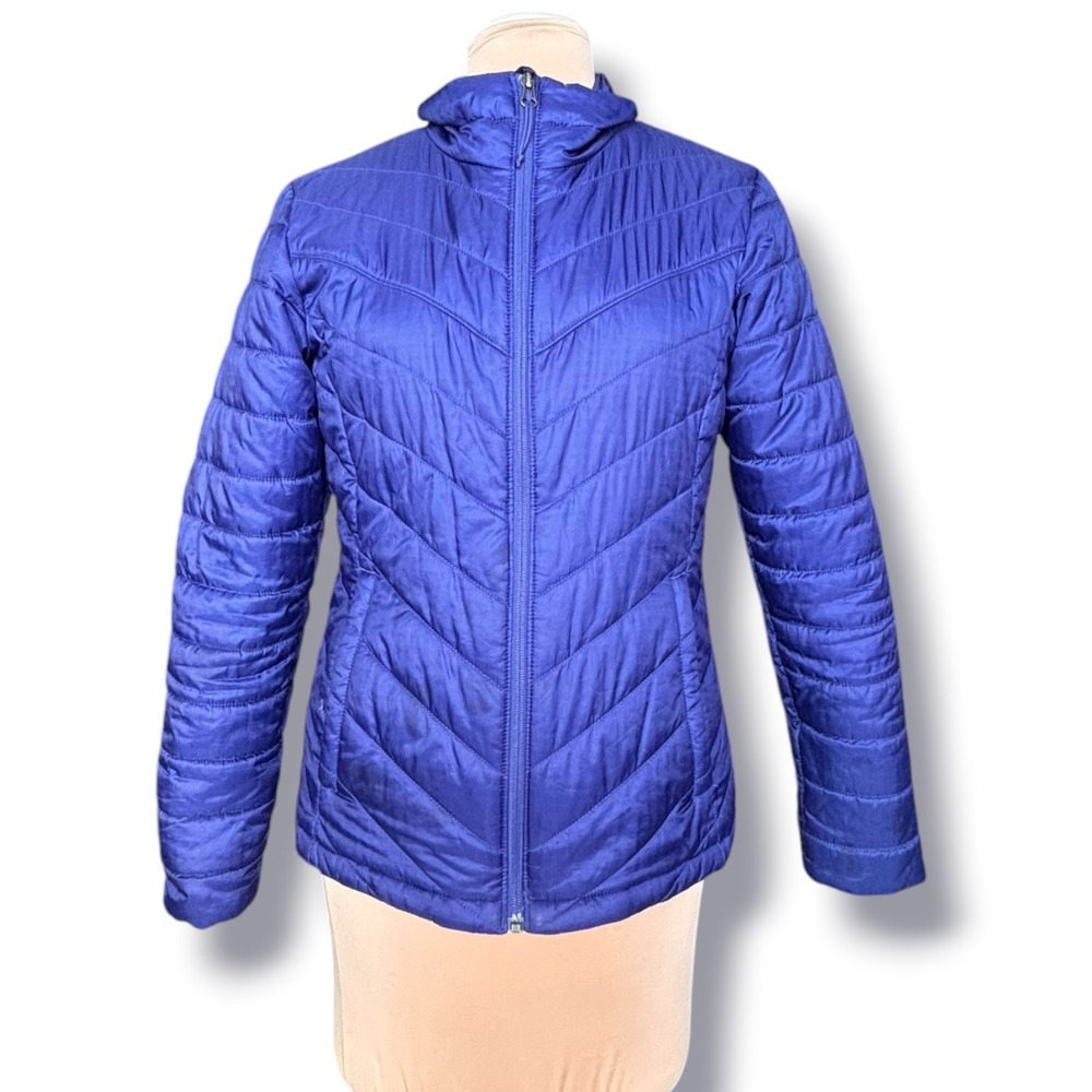 Columbia Omni-Heat Puffer Jacket Womens Medium Purple Quilted Full Zip Coat